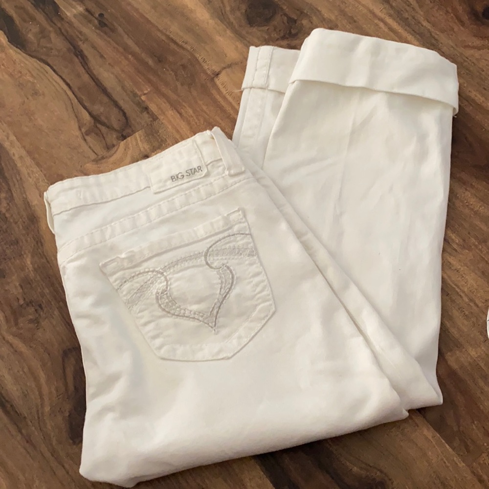 White big star Rikki low rise crops